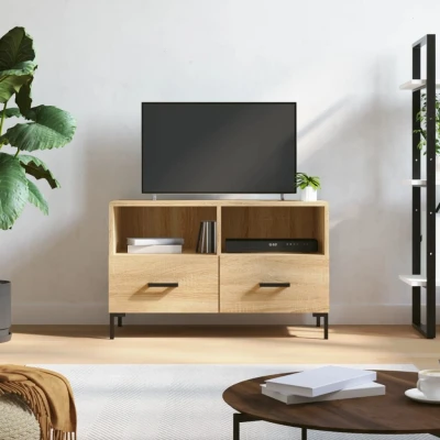 Afbeelding van Tv meubel 80x36x50 cm bewerkt hout sonoma eiken
