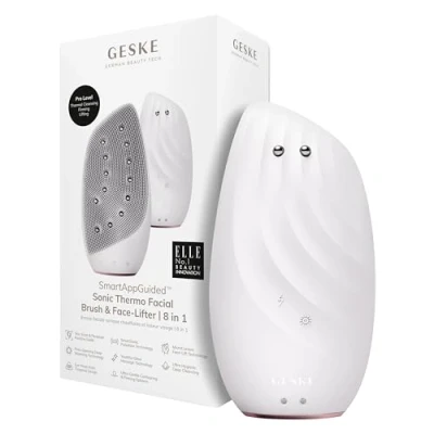 Afbeelding van GESKE SmartAppGuided™ Sonic Thermo Facial Brush &amp; Face Lifter 8 in 1 Huidreiniging anti rimpel Siliconen elektrische reinigingsborstel Gezichtsmassager Reiniging aging