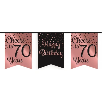 Afbeelding van Slinger Cheers to 70 years rose goud/zwart 6m