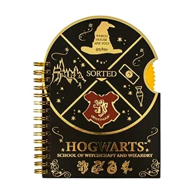 Afbeelding van Harry Potter Draaiend Rad Notitieboek Zwart en Geel