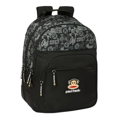 Afbeelding van Schoolrugzak Paul Frank Join the fun Zwart 32 x 42 15 cm