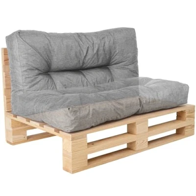 Afbeelding van Bananair Comfortabel palletkussen voor buiten, duurzaam, uv bestendig en waterafstotend Kussen tuinmeubelen, balkon, terras (veelzijdig zitkussen of rugleuning, 120 x 60 cm, grijs)