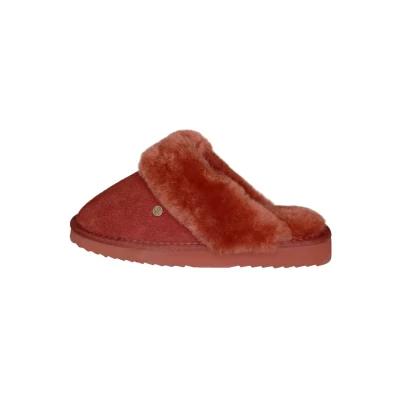 Afbeelding van Warmbat Australia Flurry Pantoffels, Dames, Maat: 36, Rooibos Veloursleer