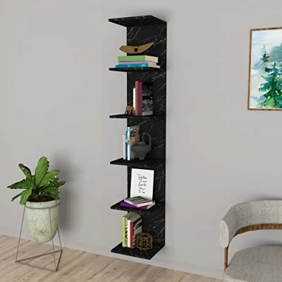 Afbeelding van Wandplank Surahammar 180x34,5x30 cm marmer zwart