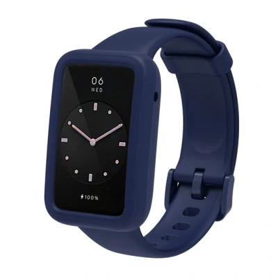Afbeelding van Siliconen sportbandje met case Donkerblauw Xiaomi Smart band 7 Pro