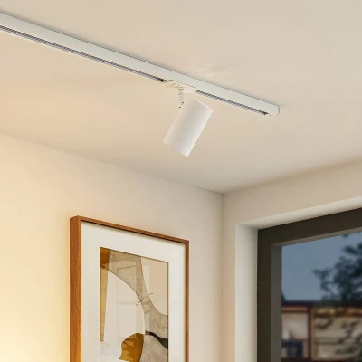 Afbeelding van Lindby 1 fase railverlichting 1licht Metaal H: 12.5 cm GU10 wit