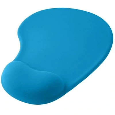 Afbeelding van OcioDual Ergonomische muismat met polssteun van gel in lichtblauw, antislip rubberen basis, 23 x 19 cm