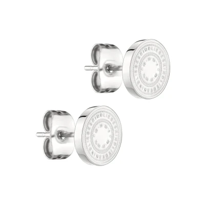 Afbeelding van Oorstekers met hanger van roestvrij staal, 0,8 cm, Geen edelsteen, edelsteen