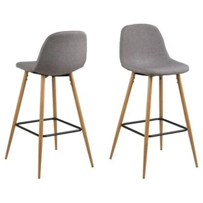 Afbeelding van Giga Living Barkruk Willy Lichtgrijsnaturel Sawana Set van 2