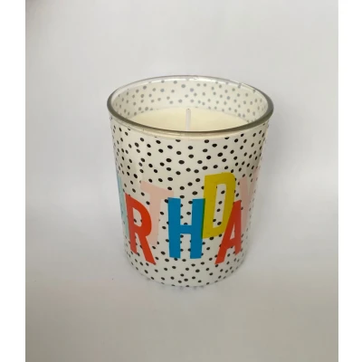 Afbeelding van Kaars in glas Colourful Birthday