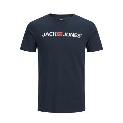 Afbeelding van Jack &amp; Jones Jjecorp LOGO CREW NECK Tshirt print, Heren, Maat: Large, Dark blue denim