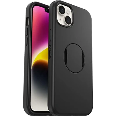Image de OtterBox OtterGrip Symmetry Series Coque de protection pour téléphone portable compatibilité avec MagSafe polycarbonate, caoutchouc synthétique, plastique noir Apple iPhone 14 Plus