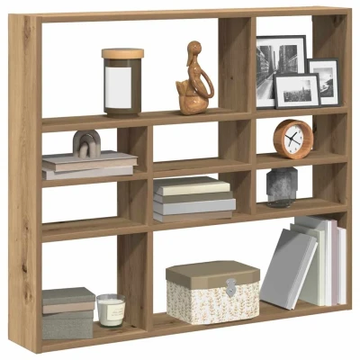 Afbeelding van vidaXL Wandschap 90x16x78 cm bewerkt hout artisanaal eikenkleurig