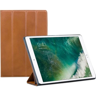 Afbeelding van iPad Air 10.5 2019 (3e gen) Bookcase hoesje dbramante1928 Effen Cognac Leer