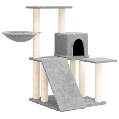 Afbeelding van Kattenmeubel met sisal krabpalen 82 cm lichtgrijs