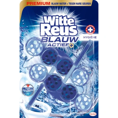 Afbeelding van 2+2 gratis: Witte Reus Toiletblok Blauw Actief Hygiëne 2 stuks
