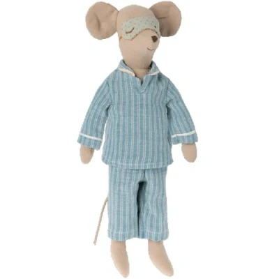 Afbeelding van Maileg knuffelmuis pyjama medium 31 cm