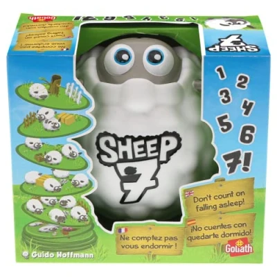 Afbeelding van Goliath Sheep 7 Sfeerspel voor kinderen vanaf 6 jaar Bordspel met snelheid Verzamel je kudde het snelst en word de beste herder Buzzer schapen 2 tot 4 spelers 15 min