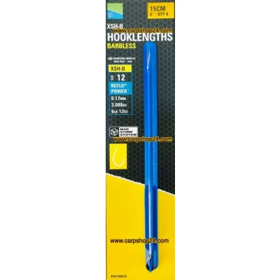 Afbeelding van Preston XSH B Hooklengths Barbless 15cm (8 pcs) Maat : haak 12 0.17mm