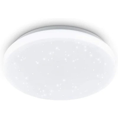 Afbeelding van EGLO POGLIOLA S Plafondlamp, Ø 26 cm, wandlamp met kristaleffect van staal en kunststof, wit, plafondlamp voor woonkamer, keuken, kantoor hal