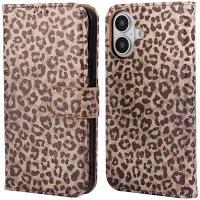 Afbeelding van imoshion Hoesje Geschikt voor iPhone 16 Design Bookcase smartphone Leopard Mood
