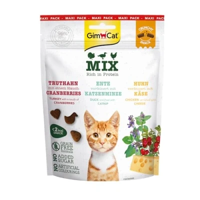Afbeelding van GimCat Crunchy Snacks Eend met Kattenkruid Mix Kalkoen, Eend, Kip (140 g)