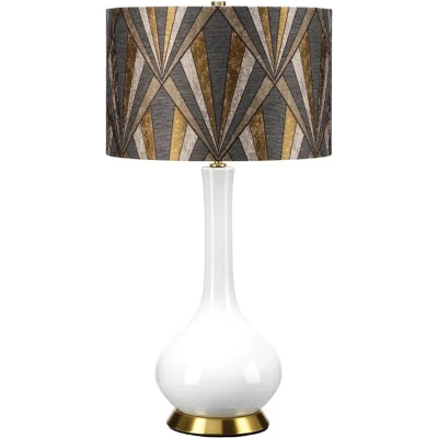 Afbeelding van Elstead Lighting LED Tafellamp MILO 1X E27 Max 60W Aged Brass, White, Grey, Brass
