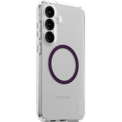 Afbeelding van PanzerGlass CARE by Flagship Case Transparent Urban Combat m. Plum Purple Qi Compatible Samsung Ga (Samsung Galaxy S25+), Smartphonehoes, Transparant, Paars