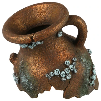 Afbeelding van Aqua Della Aquariumdecoratie Vissen Amfoor Gebroken Hals M 16x13x13,8cm Meerkleurig 1st