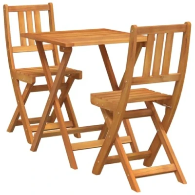 Afbeelding van vidaXL 3 delige Opvouwbare Bistro Set in Massief Acaciahout