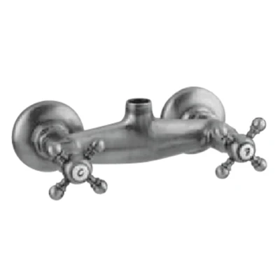 Afbeelding van PB klassieke kraan opbouw douchemengkraan met sterknoppen Chroom boven aansluiting 1208855302