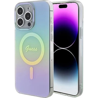 Afbeelding van Guess Iridescent Back Case (MagSafe Compatible) Geschikt voor Apple iPhone 15 Pro Max (6.7&quot;) Turquoise