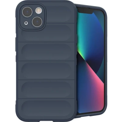 Afbeelding van iMoshion Hoesje Geschikt voor iPhone 13 Siliconen EasyGrip Backcover Donkerblauw