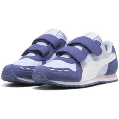 Afbeelding van Puma Cabana Racer 20 Unisex Sneakers laag voor kinderen, Maat: 29, Cool weather/white/blue crystal/rose mauve Imitatieleer/ textiel