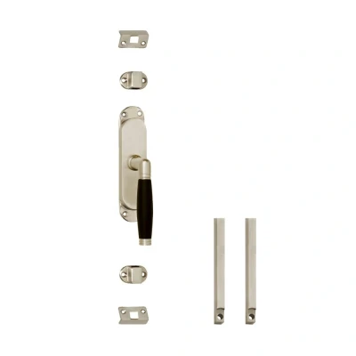 Afbeelding van Intersteel Kruk espagnolet rechts Ton 222 met stangenset 2x 1250 mm nikkel mat/ebbenhout