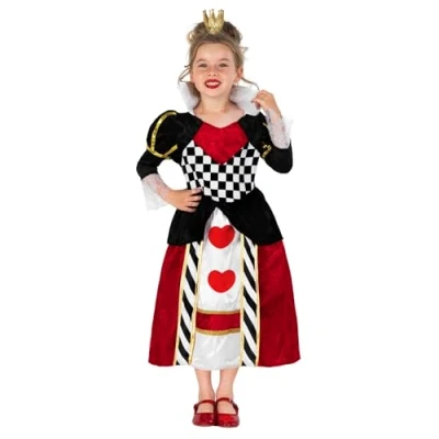 Afbeelding van Fun Shack Hartkoningin kostuum voor meisjes, koningin van het hart, reizen, kinderen, carnaval, maat S