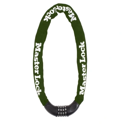 Afbeelding van MasterLock Kettingslot staal 1,0m nylon hoes legergroen