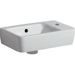 Afbeelding van Geberit Renova Compact fontein bak links, kraangat rechts wit (40 x 25