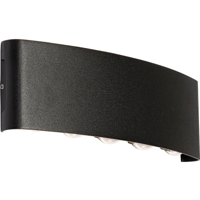 Afbeelding van QAZQA Buiten wandlamp zwart incl. LED 10 lichts IP54 Silly