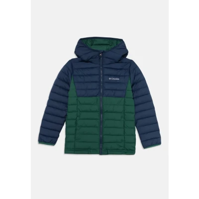 Afbeelding van Columbia Powder LITE Hooded Jacket Unisex Jas voor kinderen, Maat: 152, Rain forest/collegiate navy