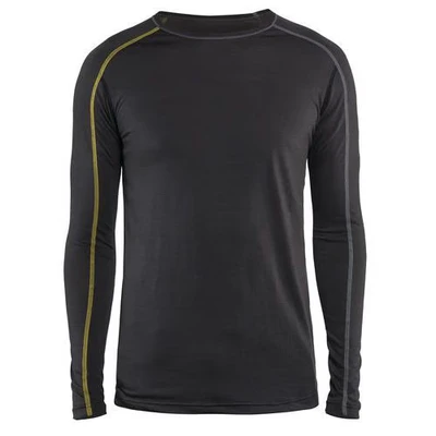 Image de Haut de sous vêtements xlight gris foncé/jaune manches longues