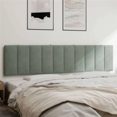 Afbeelding van vidaXL Hoofdbordkussen 200 cm velvet lichtgrijs