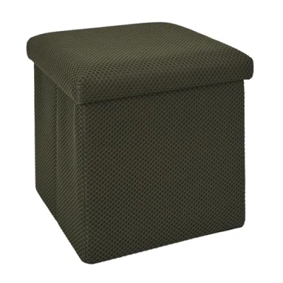 Afbeelding van Home Deco Factory Poef/hocker Atome opvouwbaar stof opbergbox donkergroen polyester/mdf 38 x cm