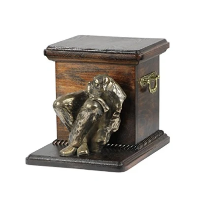 Afbeelding van Elegante urn hond voor hondenas met buste van Duitse Boxer