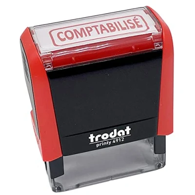 Afbeelding van Trodat x print 4912 navulbare zelfinktende stempel, ACCOUNTED tekst, rode inkt, afdrukformaat 47 18 mm