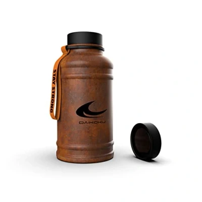 Afbeelding van Daikoku Waterfles van roestvrij staal Lekvrij, dubbelwandige warmte isolatie Perfect voor sportschool, wandelen en reizen Oranje 1,3 l