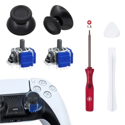 Image de Mcbazel TMR Manettes électromagnétiques de rechange pour manette PS5, accessoires avec capuchon analogique 3D PS5 DualSense/DualSense Edge