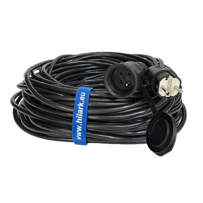 Afbeelding van Hilark cable tech H05VV F 3 x 1,5 mm2 verlengkabel, versterkt, zwart, 50 m