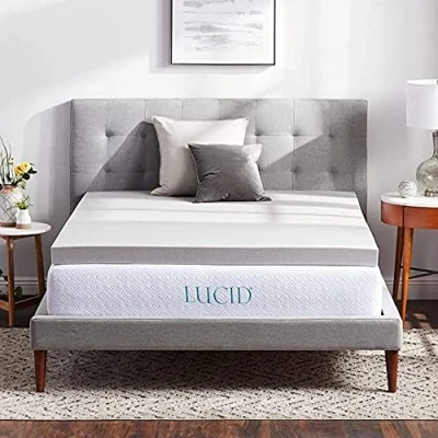 Afbeelding van LUCID matrastopper van 7,5 cm bamboehoutskool traagschuim 180 x 200