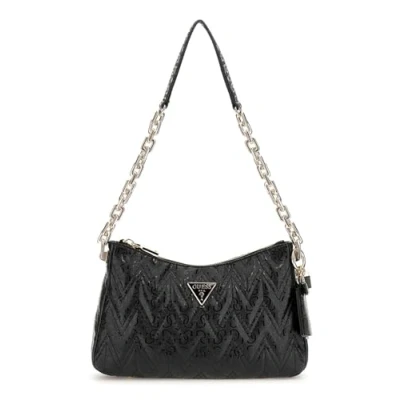 Afbeelding van GUESS Schoudertas Avondtas Adelard Top Zip Shoulder Bag Black Zwart